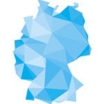 polygonal blue map of Germany